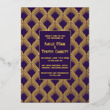 Art Deco Foil Wedding/Anniversary/Party Invitation