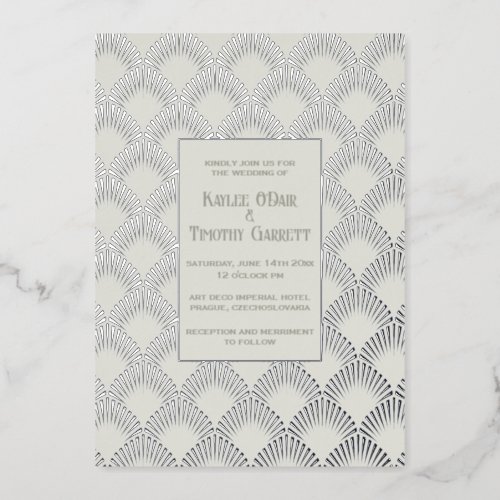 Art Deco Foil WeddingAnniversaryParty Invitation