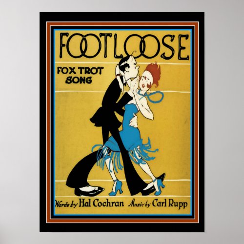 Art Deco Footloose Sheet Music Print 12 x 16