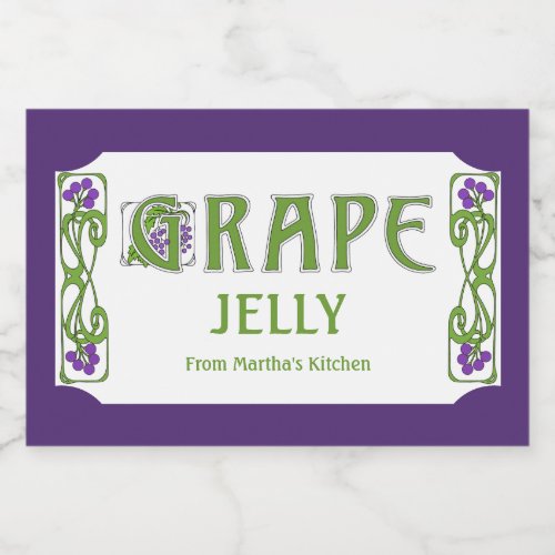 Art Deco for Homemade Personalized Grape Jelly Food Label
