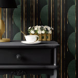 Art Deco Forest Green and Gold Circle Stripe Wallpaper<br><div class="desc">Transform your space with this striking Art Deco Forest Green and Gold Circle Stripe Peel and Stick Wallpaper. Featuring bold vertical stripes and half-circle motifs in luxurious forest green, black, and metallic gold, this design offers a sophisticated and vintage-inspired aesthetic. Ideal for accent walls, living rooms, or office spaces, this...</div>