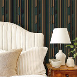 Art Deco Forest Green and Gold Geometric Wallpaper<br><div class="desc">Elevate your interiors with this Art Deco Forest Green and Gold Geometric Peel and Stick Wallpaper. Featuring sleek, vertical lines and angular geometric shapes in rich forest green, black, and metallic gold, this wallpaper exudes timeless sophistication. Ideal for creating a glamorous accent wall, updating an office, or adding a vintage-inspired...</div>