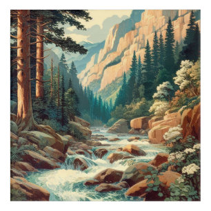 Art Deco Forest Scene 