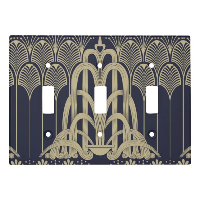 Art Deco Fountain Light Switch Cover (Front)