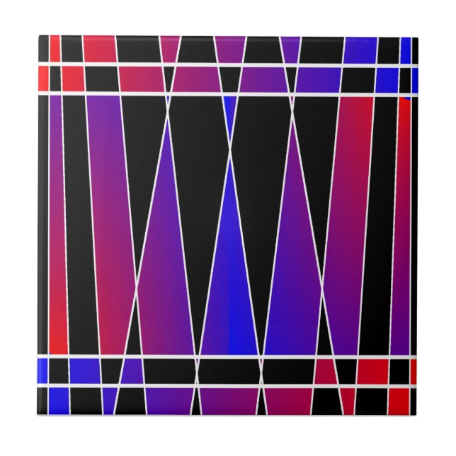 Art Deco 'Fractured' by Kenneth Yoncich Ceramic Tile (Front)