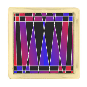 Art Deco 'Fractured' by Kenneth Yoncich Gold Finish Lapel Pin