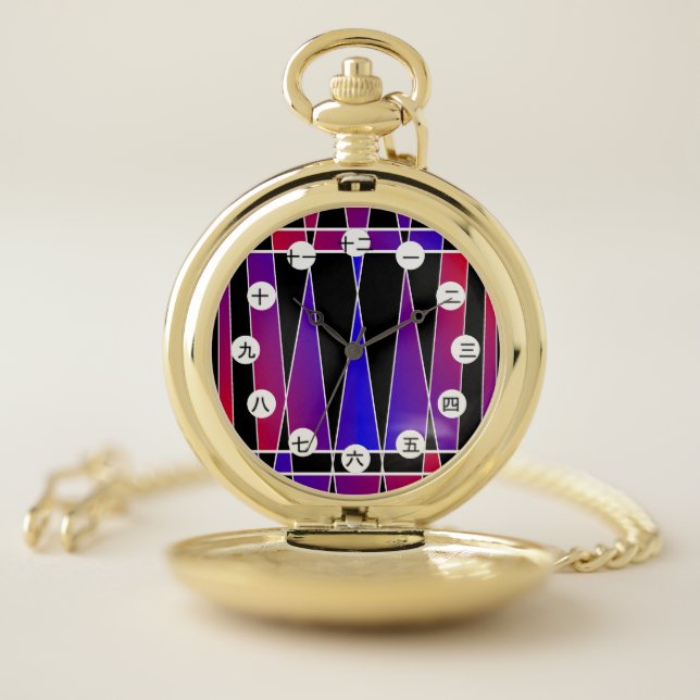 Art Deco 'Fractured'(Chinese/Japanese)by K Yoncich Pocket Watch (Inside)