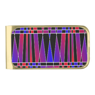 Art Deco 'Fractured' Gold Finish Money Clip