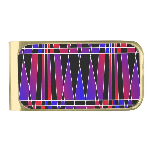 Art Deco 'Fractured' Gold Finish Money Clip (Front)