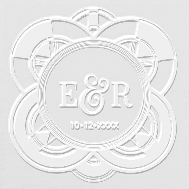 Art Deco Frame Ampersand Couple 2 Initial Monogram Embosser (Design)