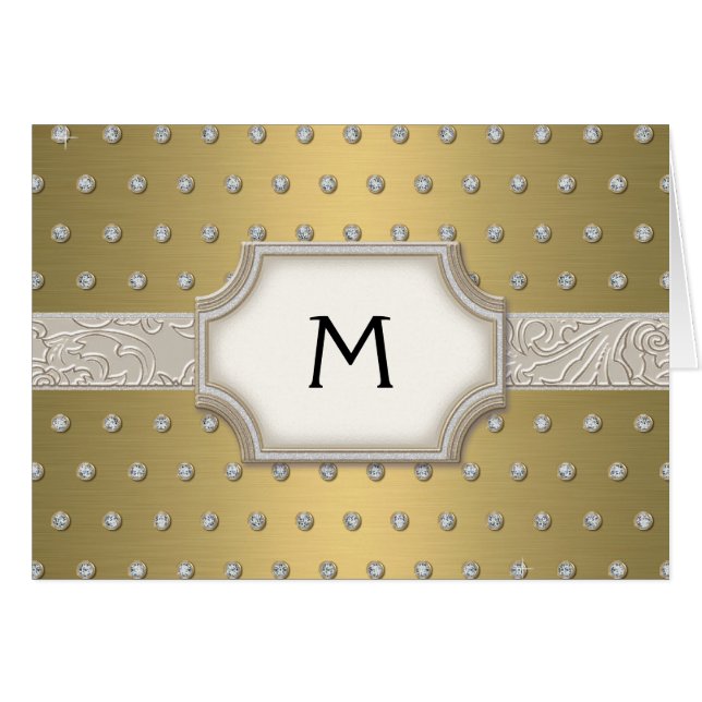 Art Deco Frame Champagne Silver Jewel Dots (Front Horizontal)