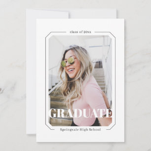 Art Deco Frame Minimalist Modern Graduation Photo Announcement