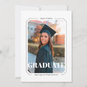 Art Deco Frame Minimalist Modern Graduation Photo Announcement