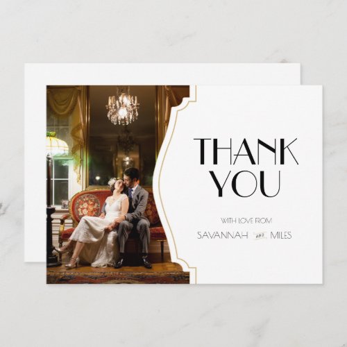 Art Deco Frame Photo Thank You Flat Card