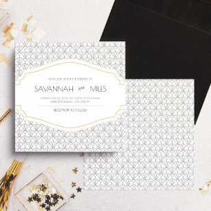 Art Deco Frame Square Wedding Invitation