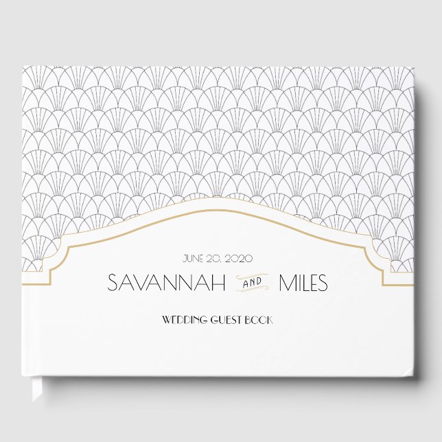 Art Deco Frame Wedding Guest Book (Front)
