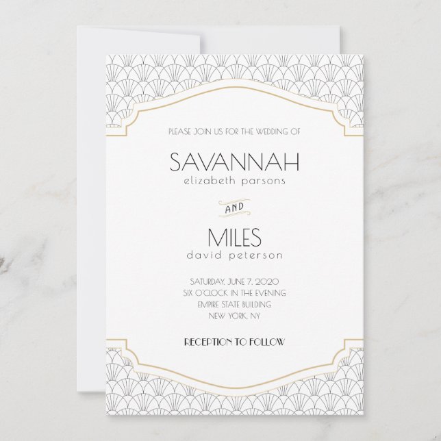 Art Deco Frame Wedding Invitation (Front)