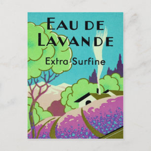 Art Deco French Lavender Farm Postcard
