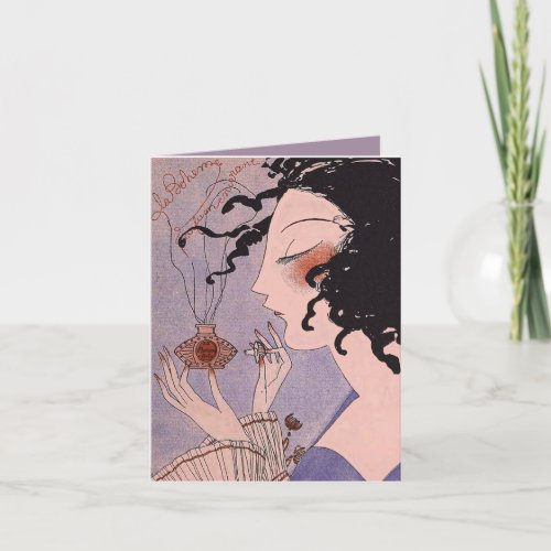 Art Deco French Parfum Ad Note Card