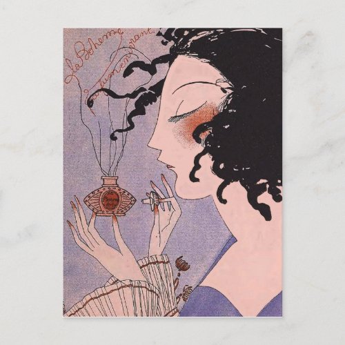 Art Deco French Parfum Ad Postcard