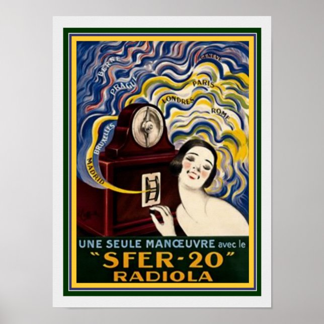 Art Deco French Radiola Poster 12 x 16 (Front)