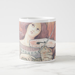 Art Deco French Woman with Violin Music Lover Giant Coffee Mug