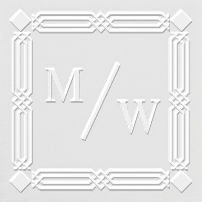 Art Deco Frm Couple 2 Initial Monogram Diag Spacer Embosser (Design)