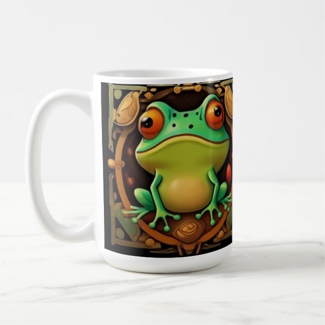 Art Deco Frog Framed Coffee mug V2,  (Left)