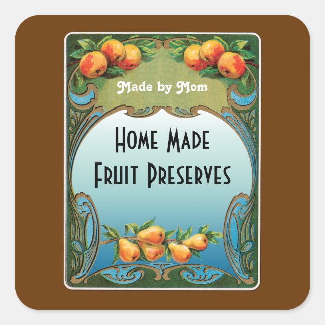 Art Deco Fruit Custom Canning Sticker (Front)