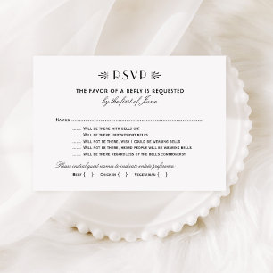 Art Deco Funny Bells with Meal Choice RSVP Card