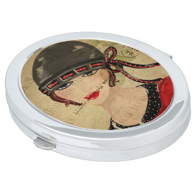Art Deco Gallery Girl Compact Mirror (Turned)