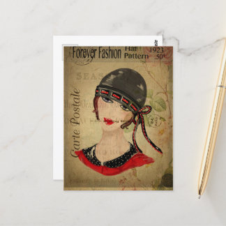 Art Deco Gallery Girl Postcard