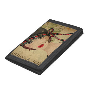 Art Deco Gallery Girl Tri-fold Wallet