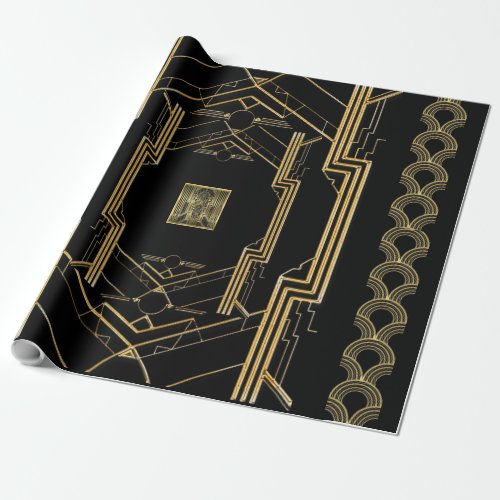 Art Deco Gatsby 1920s Geometric Design Wrapping Paper