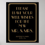 Art Deco Gatsby Black Guestbook Sign 8x10 at Zazzle
