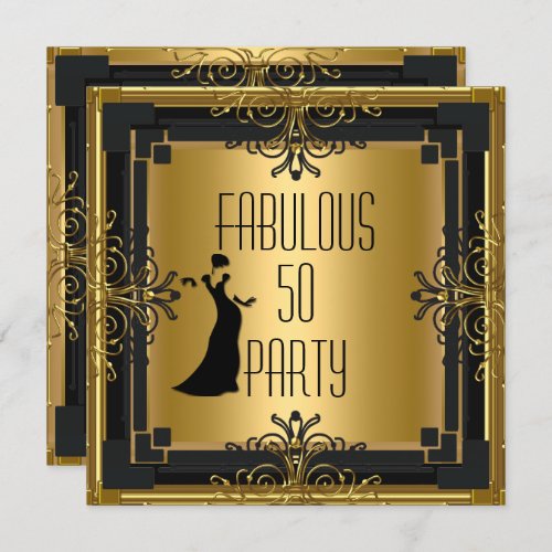 ART DECO Gatsby Fabulous 50 50th Birthday Party 3 Invitation