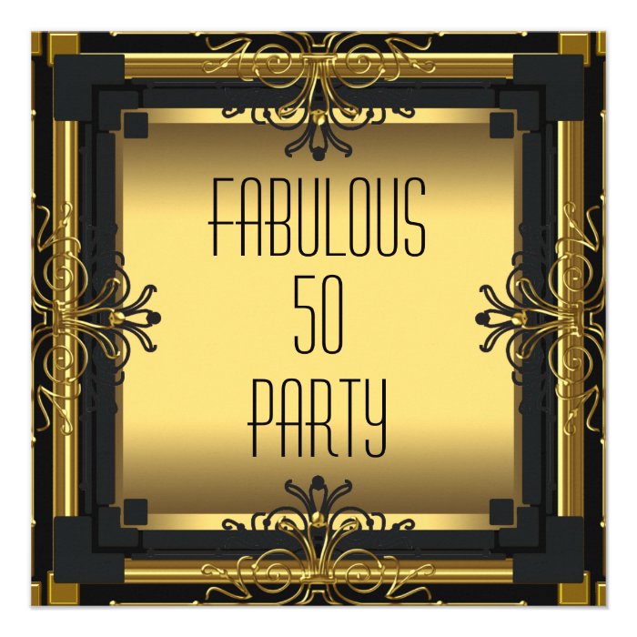 ART DECO Gatsby Fabulous 50 50th Birthday Party Announcement