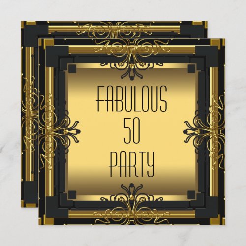 ART DECO Gatsby Fabulous 50 50th Birthday Party Invitation