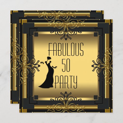 ART DECO Gatsby Fabulous 50 50th Birthday Party Invitation