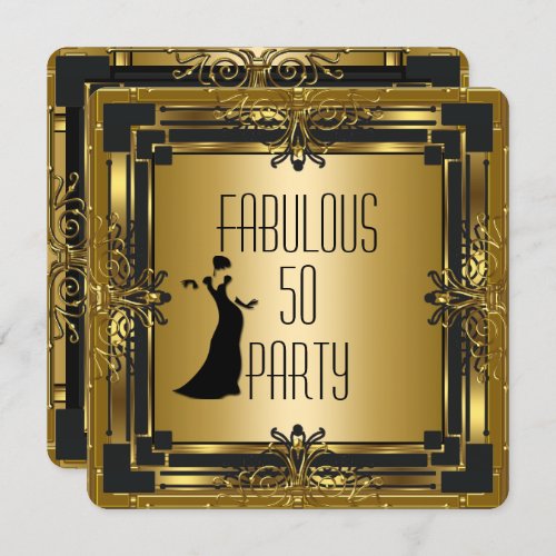 ART DECO Gatsby Fabulous 50 50th Birthday Retro Invitation