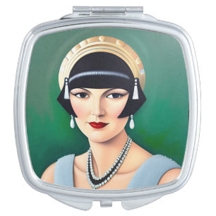 Art Deco Gatsby Girl Compact Mirror