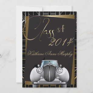 Art Deco Gatsby Graduation Invitation