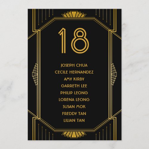 Art Deco Gatsby Modern Wedding Seating Chart Program