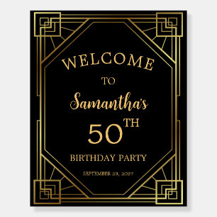 Art Deco Gatsby Party Decor Welcome Sign