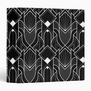 Art Deco Gatsby Pattern 3 Ring Binder
