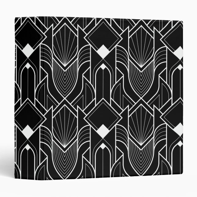 Art Deco Gatsby Pattern 3 Ring Binder (Front/Spine)