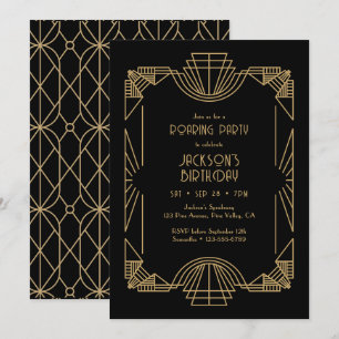 Art Deco / Gatsby / Roaring 20s Birthday Party Invitation