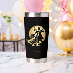 Art Deco Gatsby Roaring 20s Prohibition Gift Name Insulated Tumbler