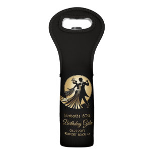 Art Deco Gatsby Roaring 20s Prohibition Gift Name Wine Bag