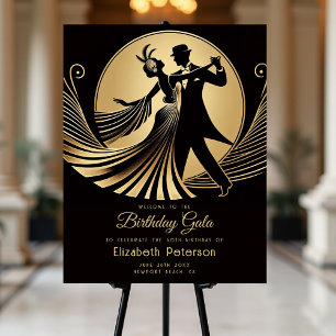Art Deco Gatsby Roaring 20s Prohibition Welcome Foam Board